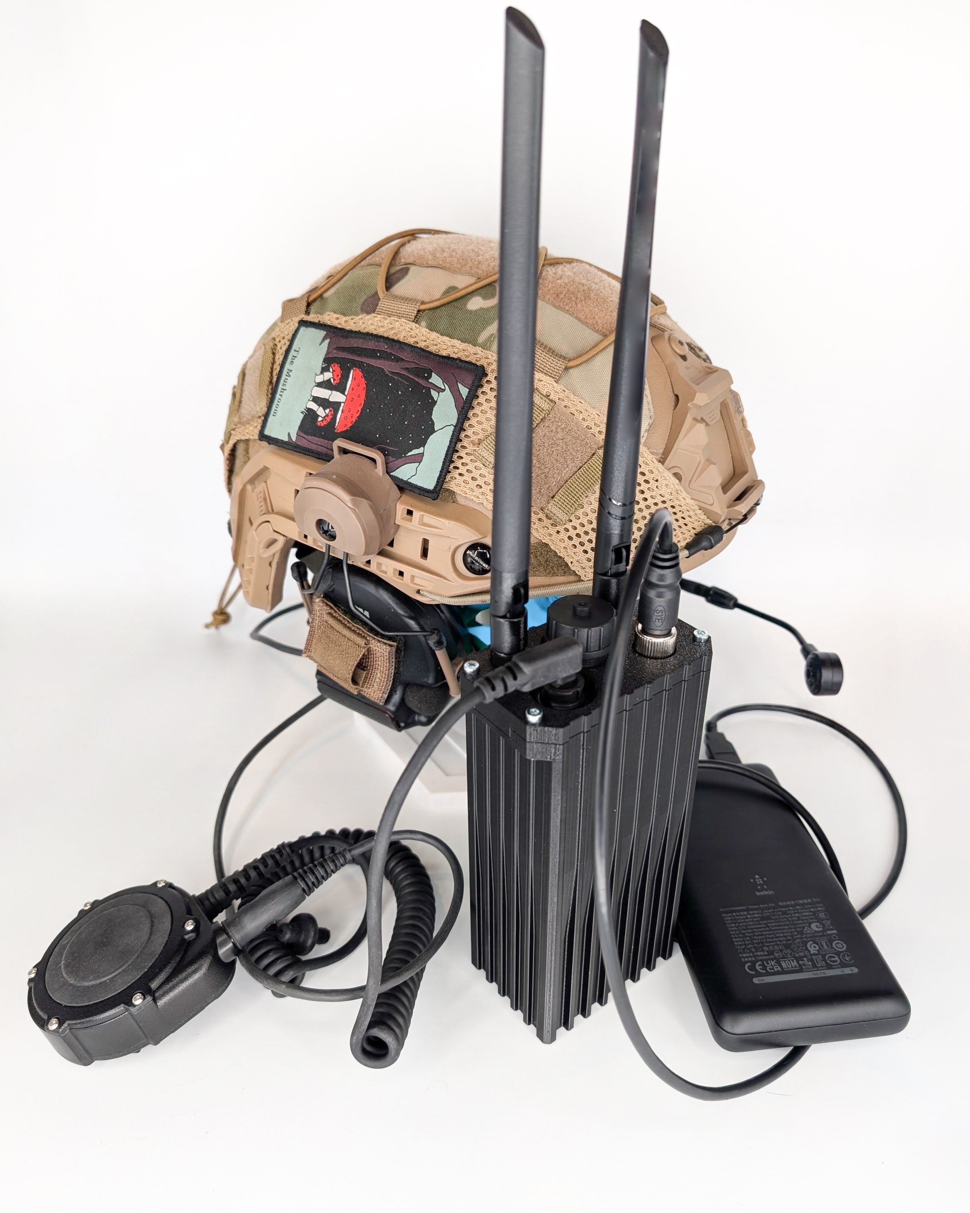 Nucleus V3 helmet-mounted deployment with PTT and boom mic