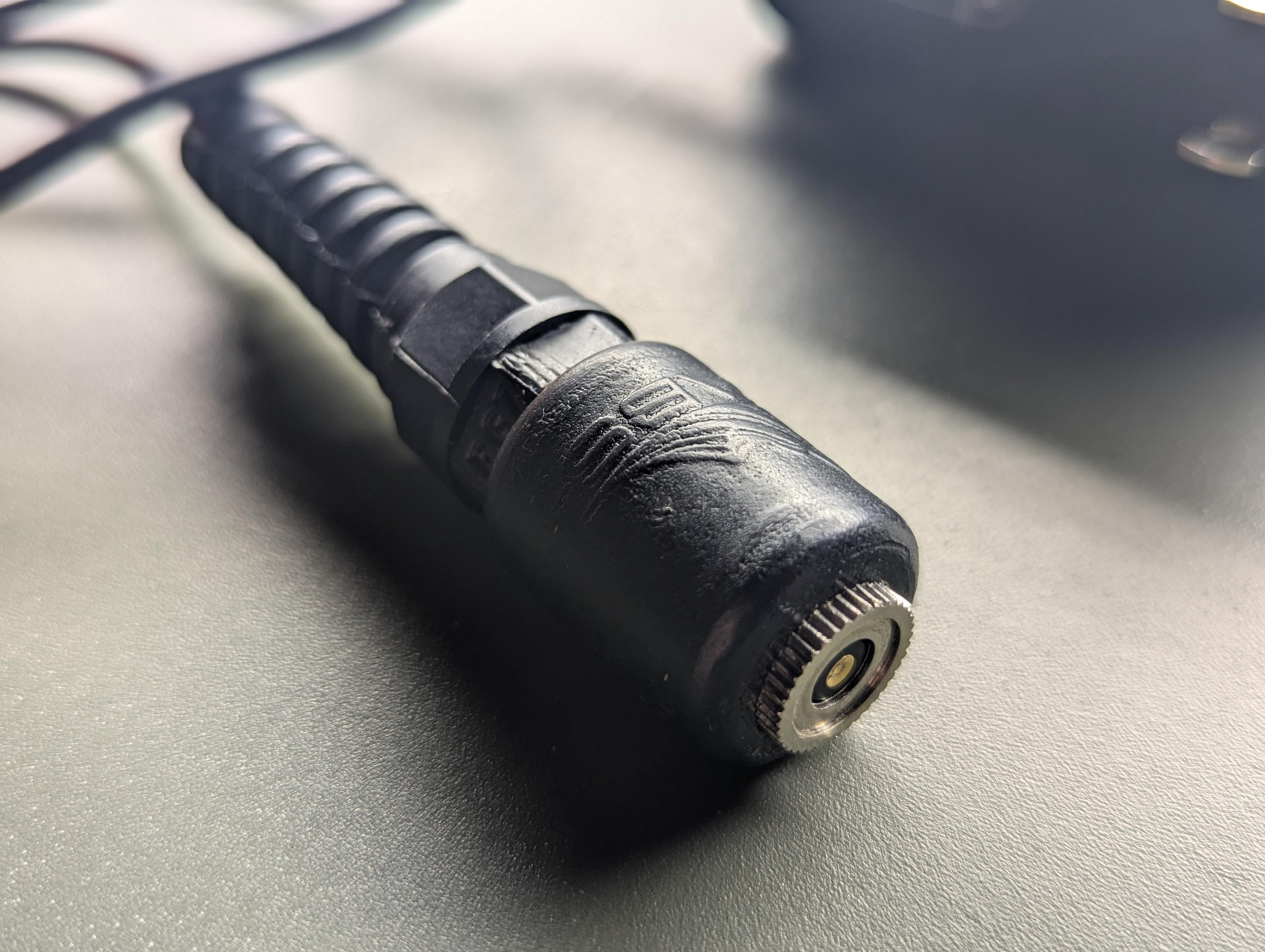 Close-up of the RC-1 charger connector end